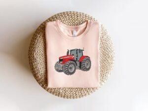 Red Farm Tractor Machine Embroidery Design