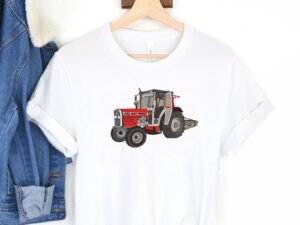 Red Farm Tractor Embroidery Pattern Machine embroidery design.